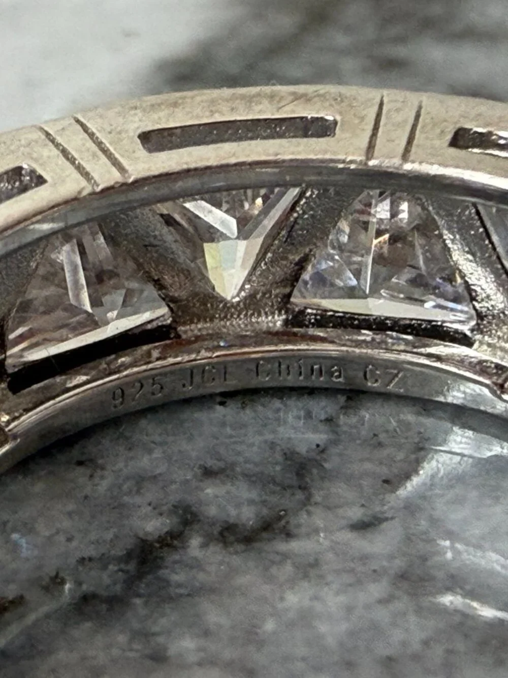 Radiance by Absolute 925 Art Deco Trilliant-Cut Bezel Set Eternity Ring - 6